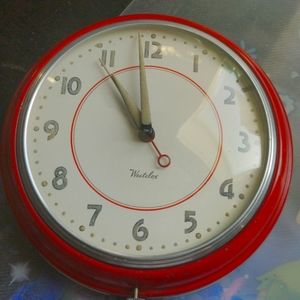 Vintage Westclox 'Orb' Red Electric Wall Clock